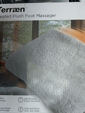 Heated Plush Foot Massager - Light Gray